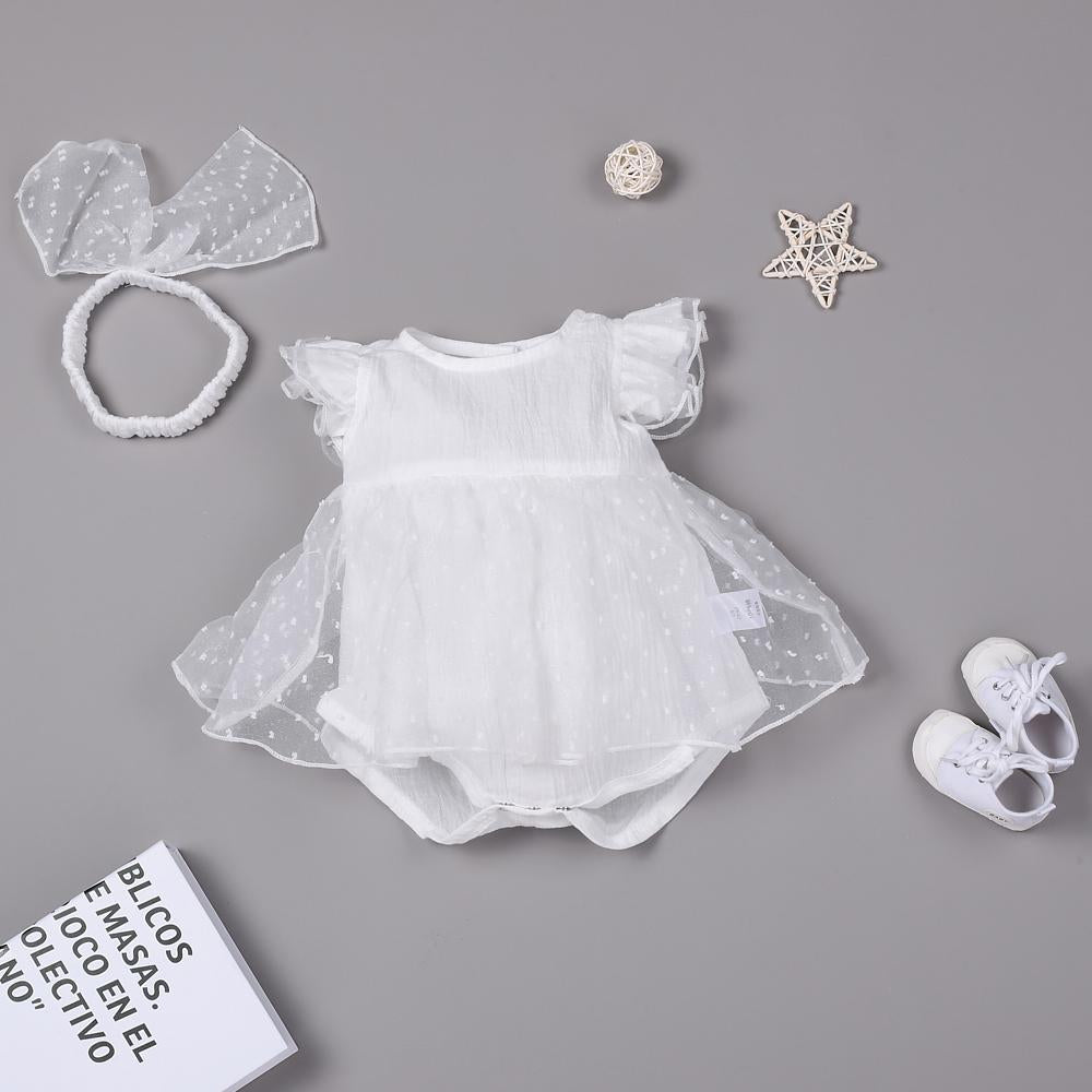 RebornPals™ White Princess Lace Dress For Baby dolls