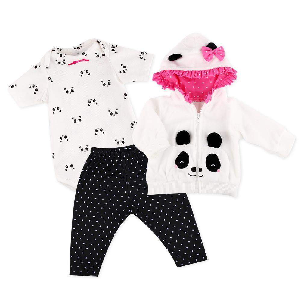 RebornPals™ Panda Outfit 3pcs For Doll Girl