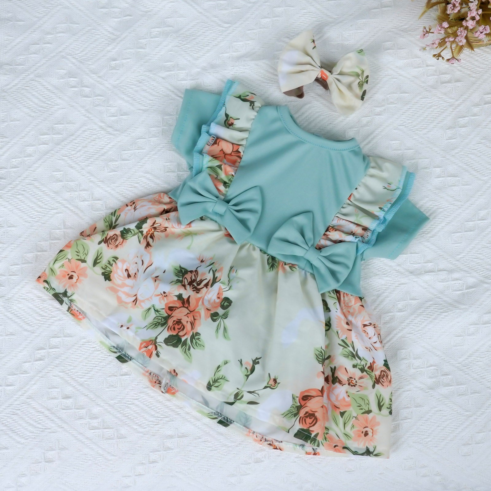 RebornPals™ Mint Green&Pink Rose Lover For Baby Dolls